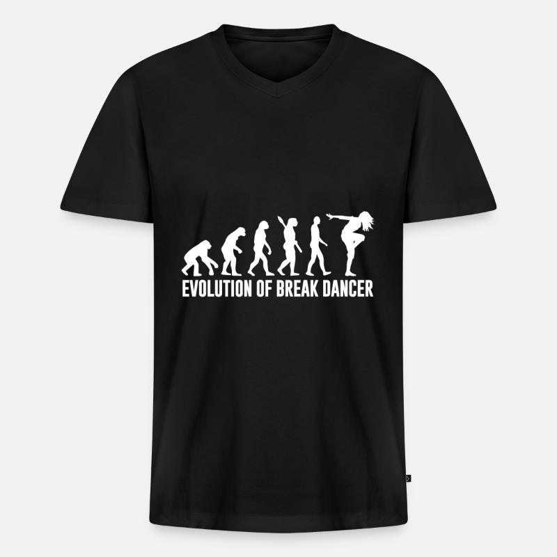 Breakdance Evolution Tanzen Mädchen - Männer Premium Bio T-Shirt mit V-Ausschnitt - Schwarz