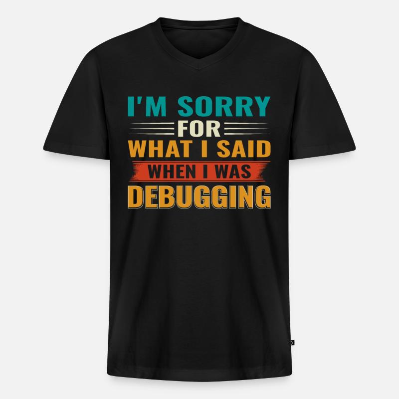 Debugging Nerd Computer Programmierer IT - Männer Premium Bio T-Shirt mit V-Ausschnitt - Schwarz