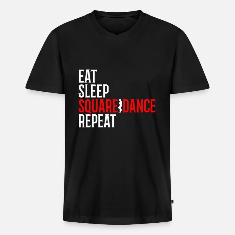 Square Dance - Männer Premium Bio T-Shirt mit V-Ausschnitt - Schwarz