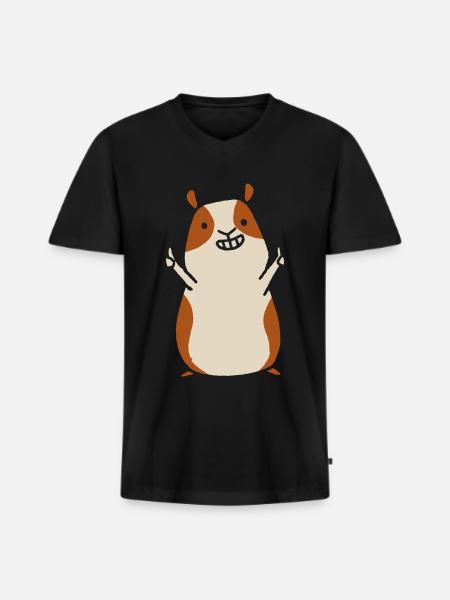 guinea pig - Men's Premium Organic T-shirt with V-neck - black