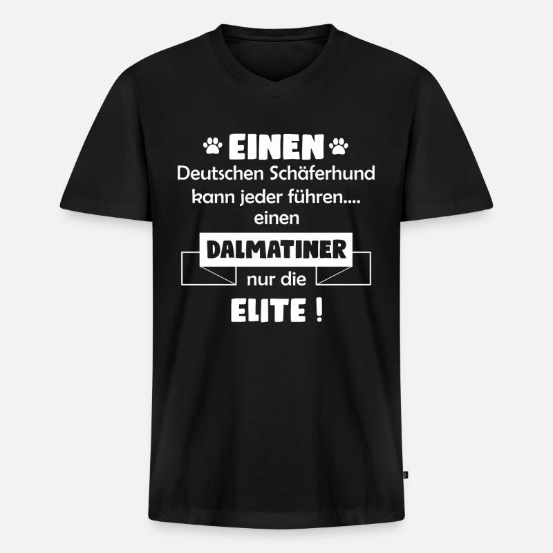 Dalmatiner Hund - Dalmatiner - Männer Premium Bio T-Shirt mit V-Ausschnitt - Schwarz