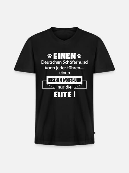 Irischer Wolfshund - Männer Premium Bio T-Shirt mit V-Ausschnitt - Schwarz
