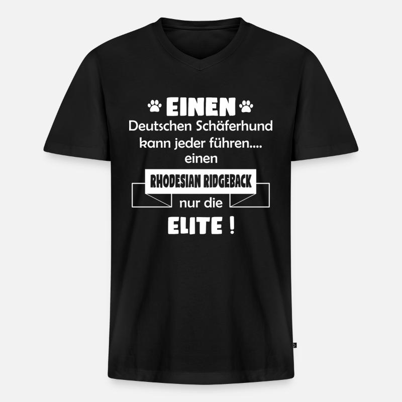 Rhodesian Ridgeback - Männer Premium Bio T-Shirt mit V-Ausschnitt - Schwarz