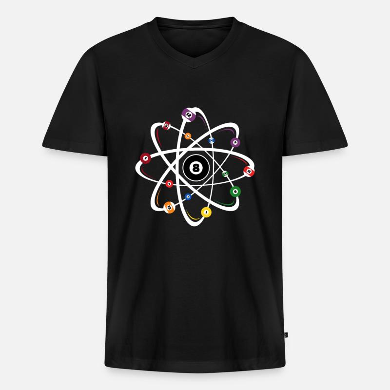 Billard - Männer Premium Bio T-Shirt mit V-Ausschnitt - Schwarz
