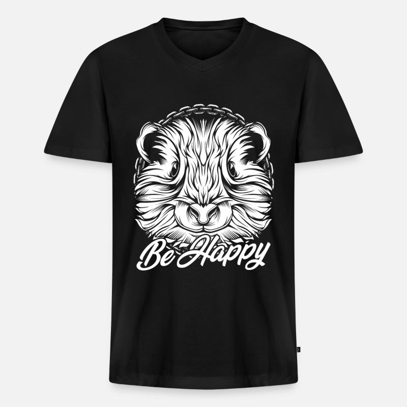 Hamster - Männer Premium Bio T-Shirt mit V-Ausschnitt - Schwarz