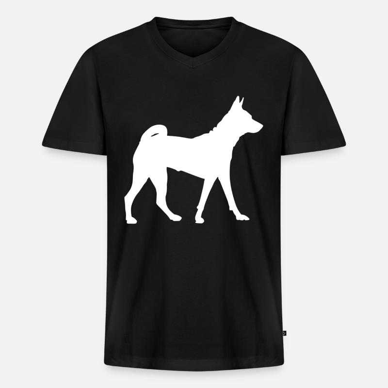 Basenji Hund - Basenji - Männer Premium Bio T-Shirt mit V-Ausschnitt - Schwarz