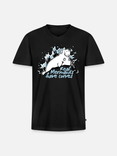 Manati Mermaid - mermaid manatee - Men's Premium Organic T-shirt with V-neck - black