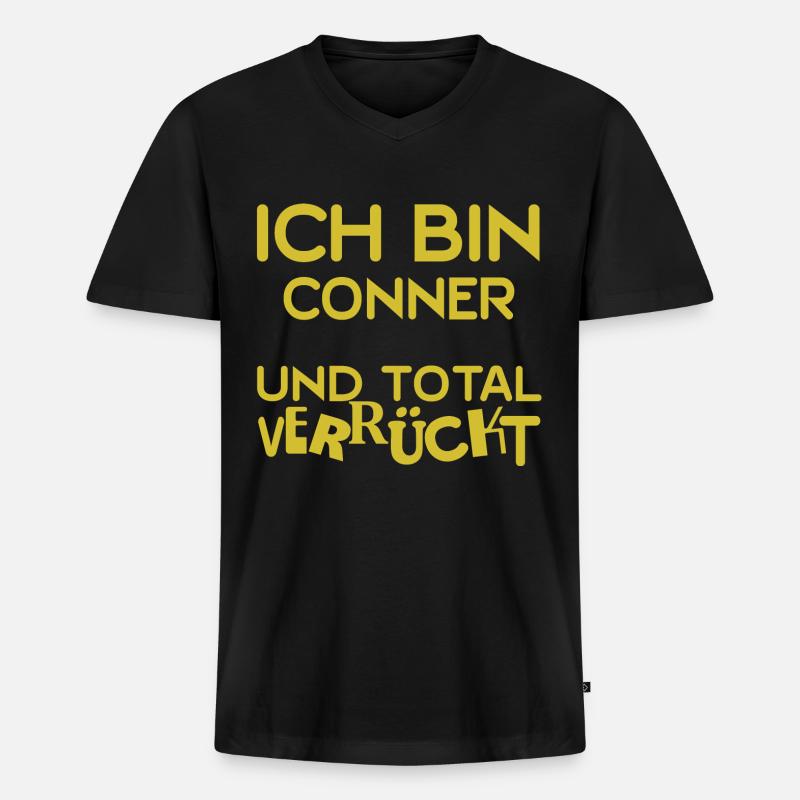 Verrückt Conner - Männer Premium Bio T-Shirt mit V-Ausschnitt - Schwarz