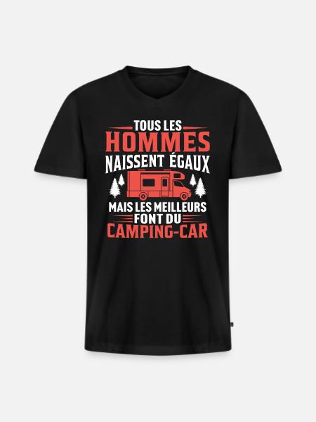 les meilleurs font du camping-car - T-shirt encolure en V Premium bio Homme - noir