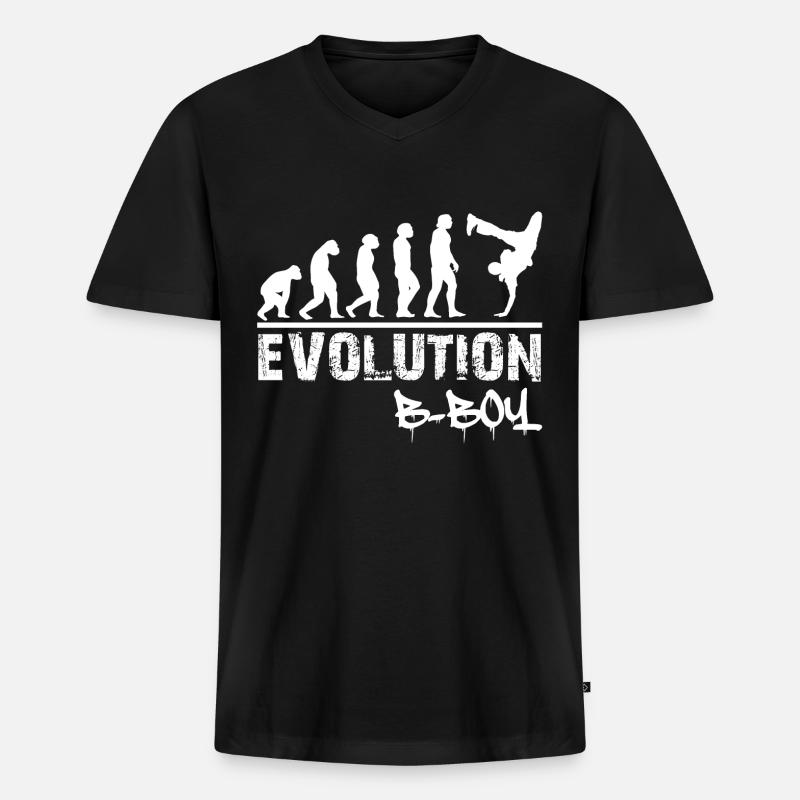 Breakdance Evolution B-Boy Breakdancer Geschenk - Männer Premium Bio T-Shirt mit V-Ausschnitt - Schwarz