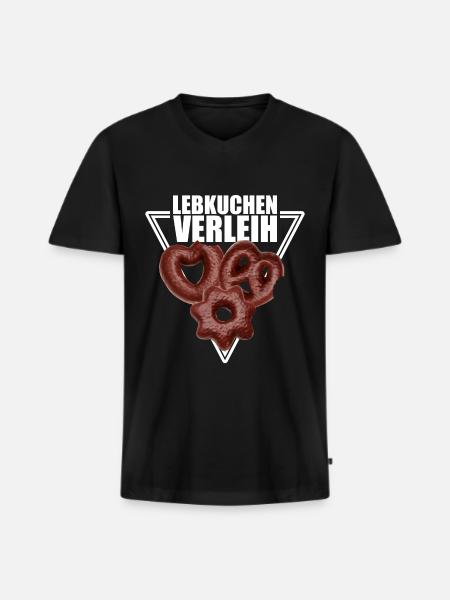 Lebkuchen Verleih - Männer Premium Bio T-Shirt mit V-Ausschnitt - Schwarz