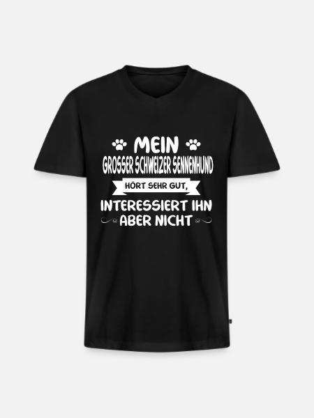 Grosser Schweizer Sennenhund - Männer Premium Bio T-Shirt mit V-Ausschnitt - Schwarz
