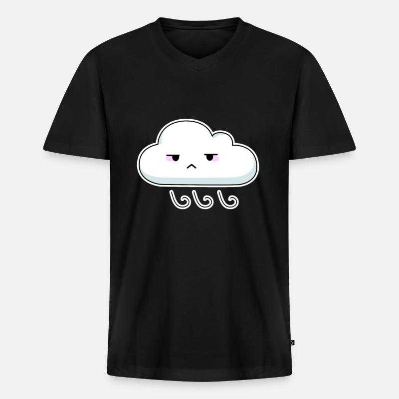 cloud - Men's Premium Organic T-shirt with V-neck - black