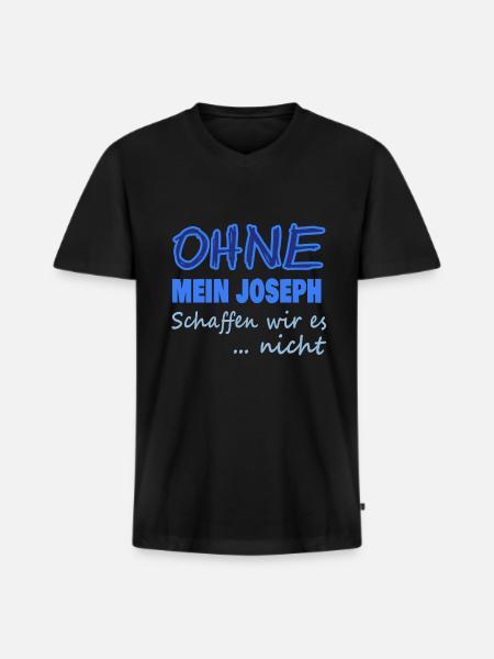 joseph - Männer Premium Bio T-Shirt mit V-Ausschnitt - Schwarz