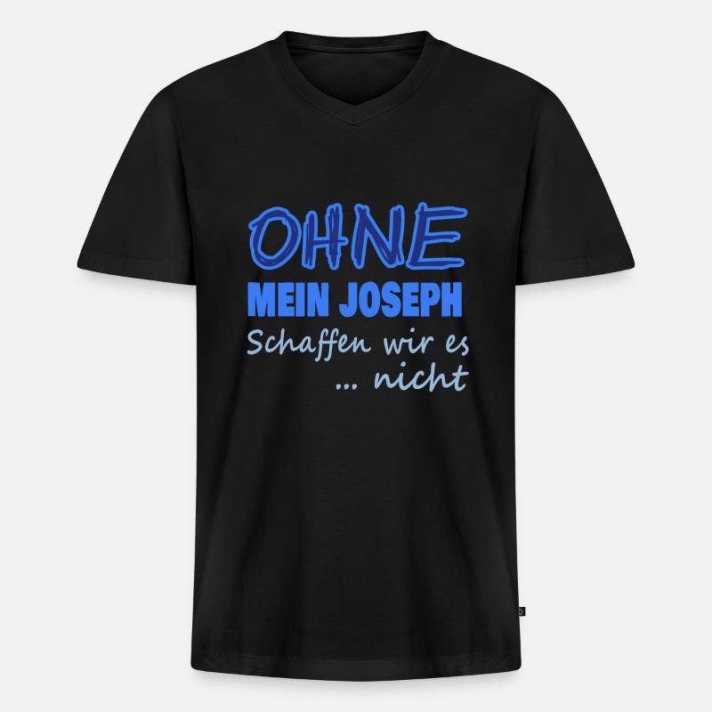joseph - Männer Premium Bio T-Shirt mit V-Ausschnitt - Schwarz