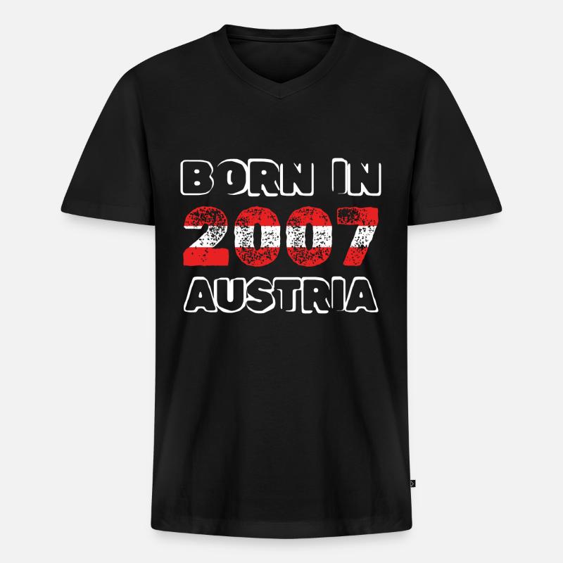 Austria 2007 - Männer Premium Bio T-Shirt mit V-Ausschnitt - Schwarz