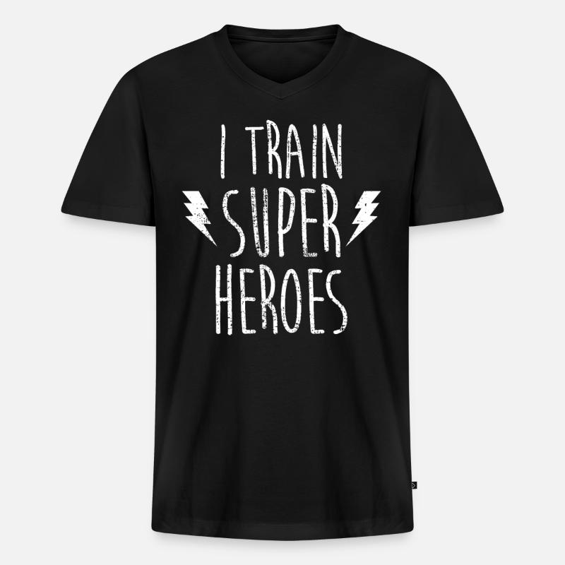 Trainer - Männer Premium Bio T-Shirt mit V-Ausschnitt - Schwarz