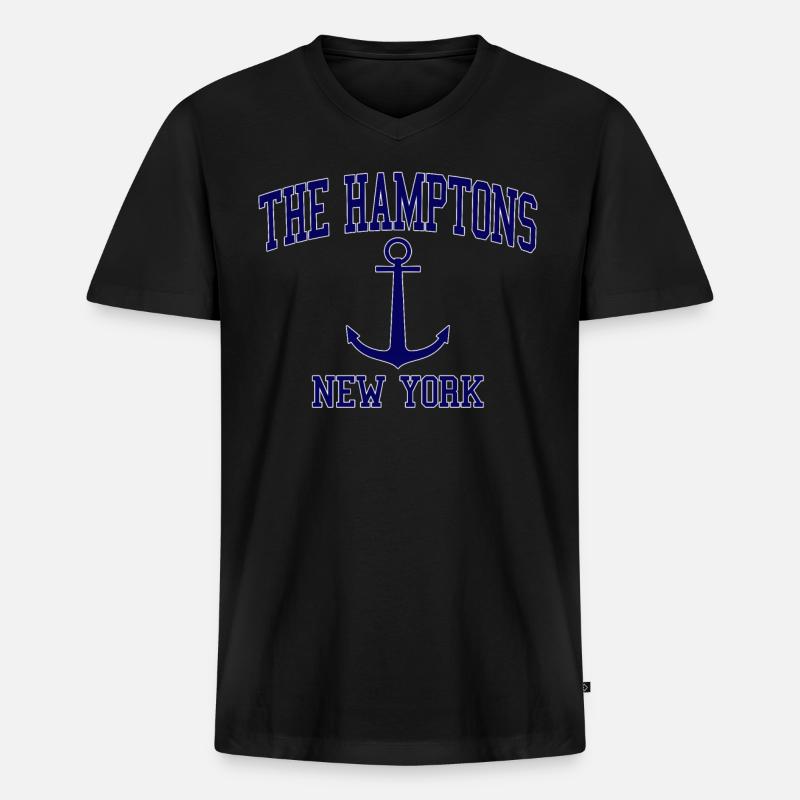 The Hamptons - Männer Premium Bio T-Shirt mit V-Ausschnitt - Schwarz