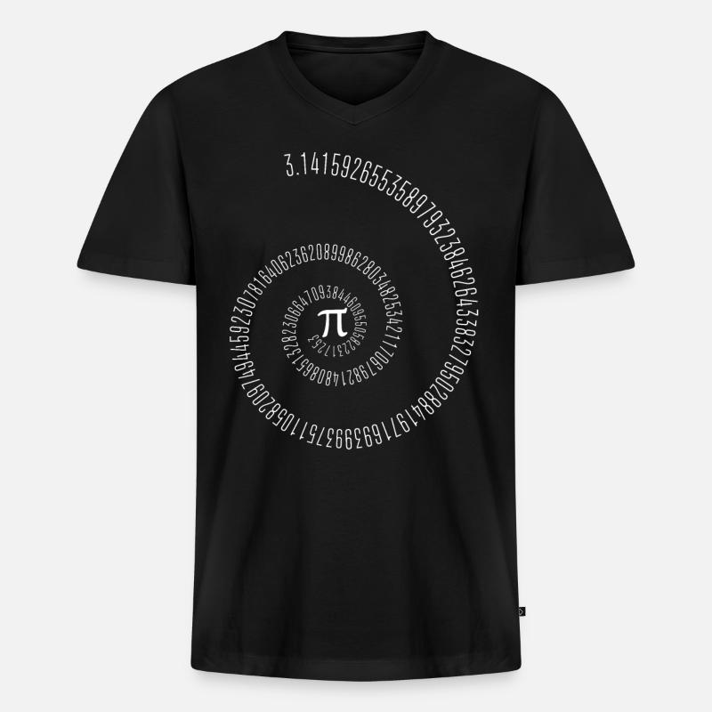 PI math teacher student - Men's Premium Organic T-shirt with V-neck - black