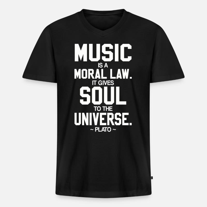 Musik - Männer Premium Bio T-Shirt mit V-Ausschnitt - Schwarz