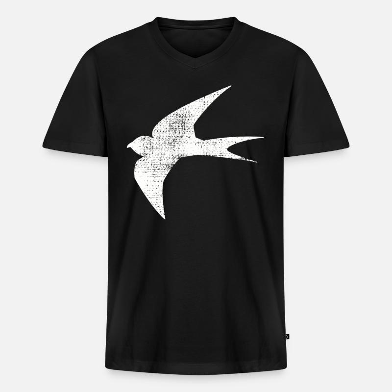 Schwalbe - Männer Premium Bio T-Shirt mit V-Ausschnitt - Schwarz