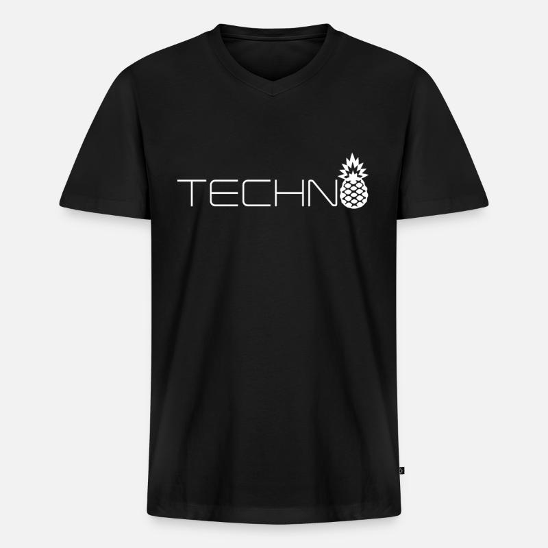 Pineapple Techno This Das - Men's Premium Organic T-shirt with V-neck - black
