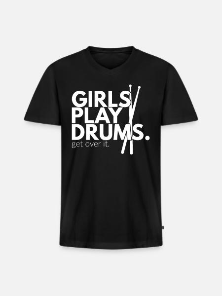 drummer - Men's Premium Organic T-shirt with V-neck - black