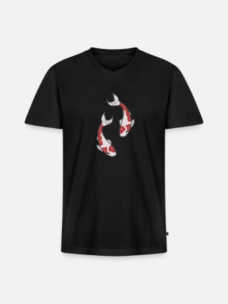 Koi Koi Koi - Men's Premium Organic T-shirt with V-neck - black