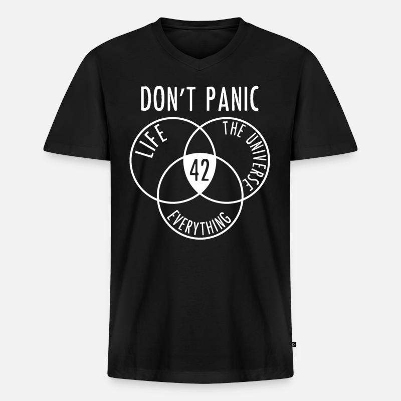 42 - Männer Premium Bio T-Shirt mit V-Ausschnitt - Schwarz