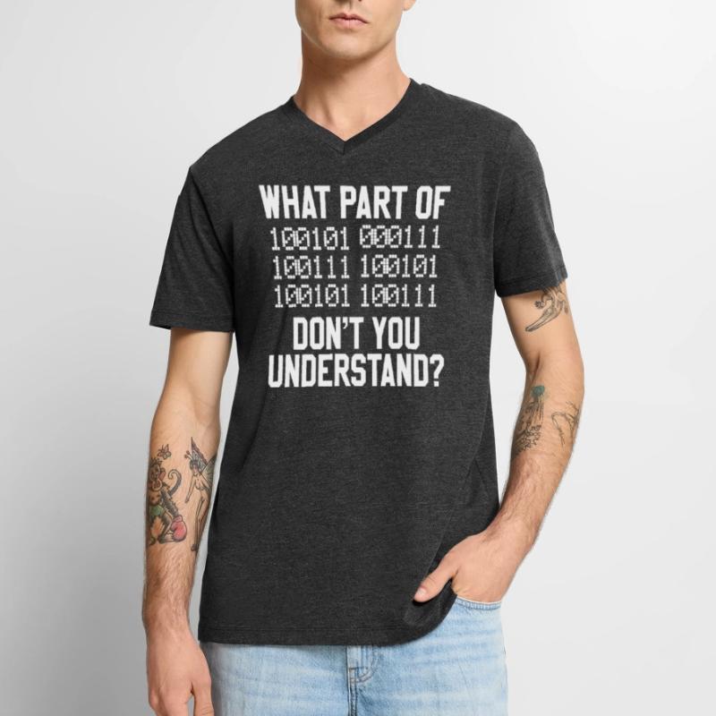 Binaer Code Computer Science Student Men's Premium Organic T-shirt with V-neck