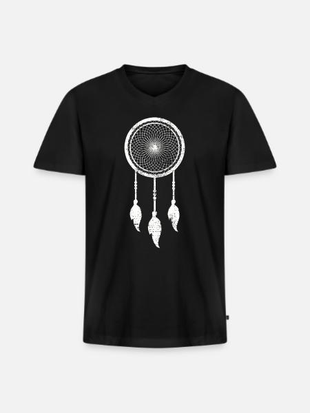 DREAMCATCHER - Men's Premium Organic T-shirt with V-neck - black