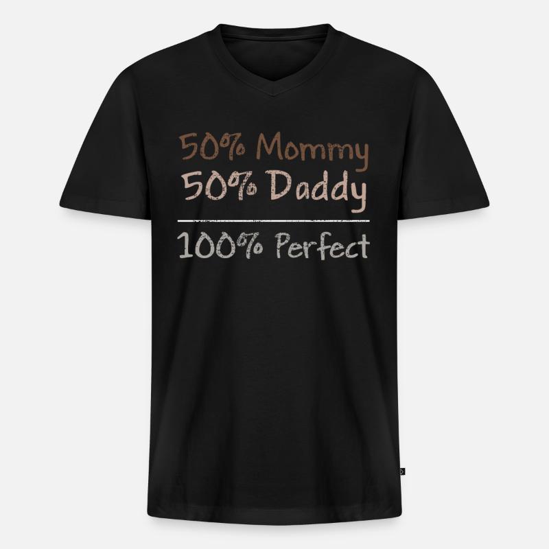 Geburt Geschenk - Männer Premium Bio T-Shirt mit V-Ausschnitt - Schwarz