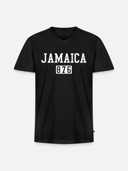 Cool Retro Jamaica - Men's Premium Organic T-shirt with V-neck - black