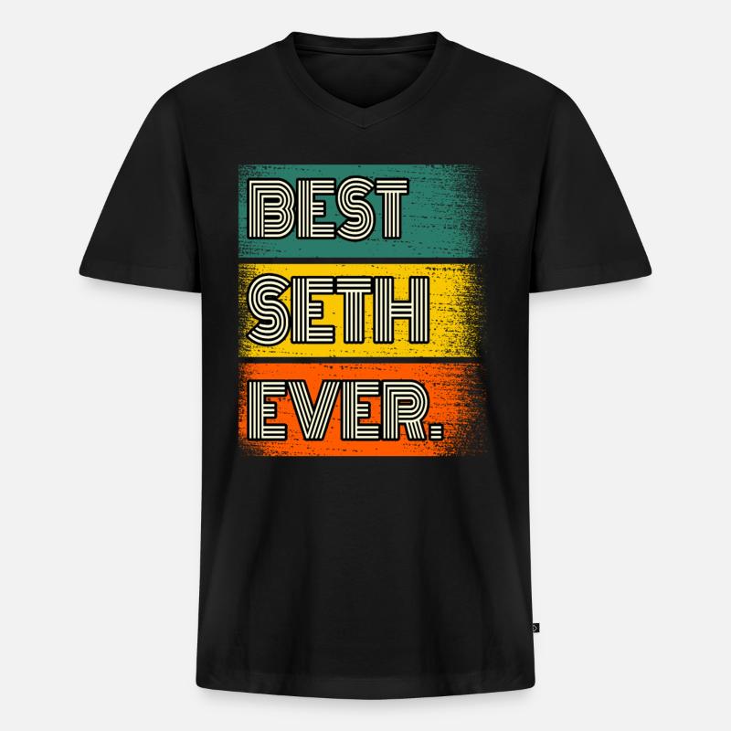Seth Name Geschenk Spruch Lustig - Männer Premium Bio T-Shirt mit V-Ausschnitt - Schwarz