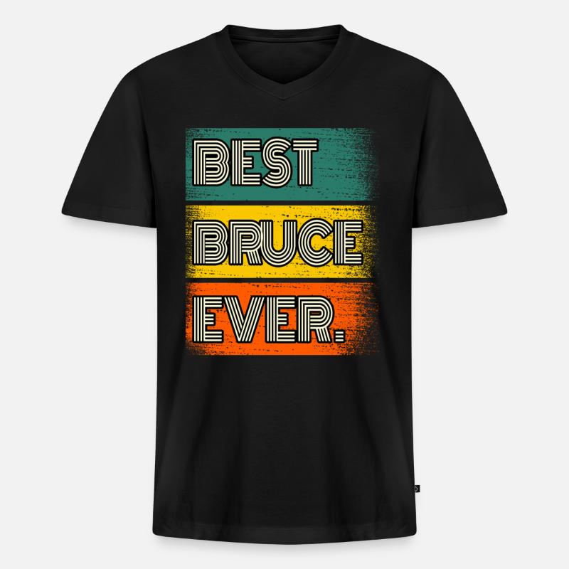 Bruce Name Geschenk Spruch Lustig - Männer Premium Bio T-Shirt mit V-Ausschnitt - Schwarz