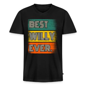 Willy Name Geschenk Spruch Lustig - Männer Premium Bio T-Shirt mit V-Ausschnitt - Schwarz - Vorne - Nico (187cm)
