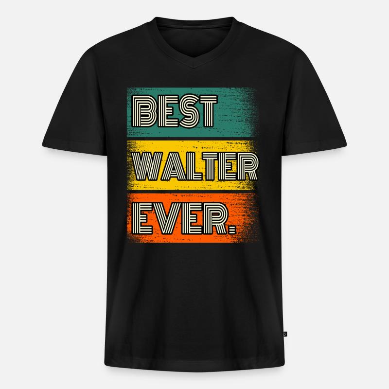 Walter Name Geschenk Spruch Lustig - Männer Premium Bio T-Shirt mit V-Ausschnitt - Schwarz