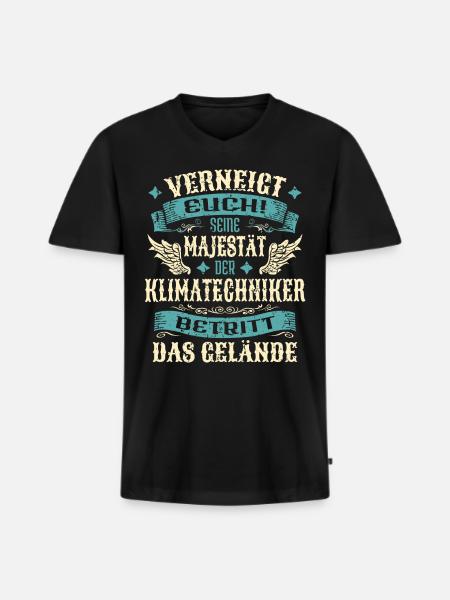 Klimatechniker Geschenk Lustige Sprüche - Männer Premium Bio T-Shirt mit V-Ausschnitt - Schwarz