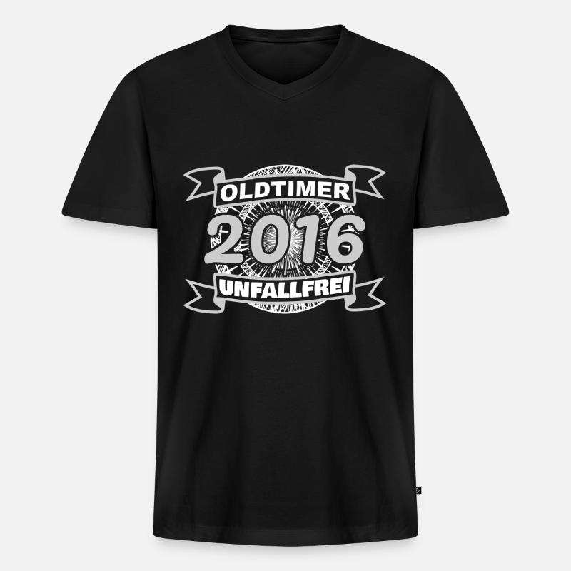 Oldtimer 2016 - Männer Premium Bio T-Shirt mit V-Ausschnitt - Schwarz