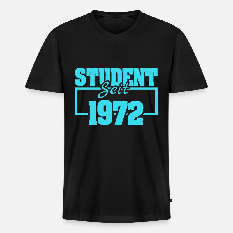 Jahr 1972 - Männer Premium Bio T-Shirt mit V-Ausschnitt - Schwarz