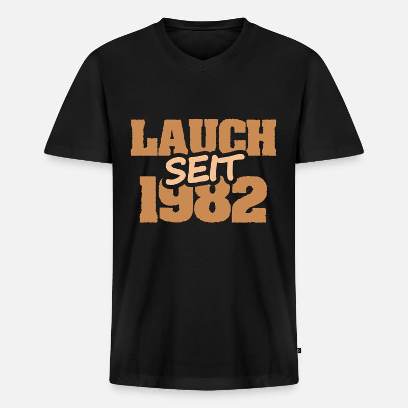 Chef 1982 - Männer Premium Bio T-Shirt mit V-Ausschnitt - Schwarz