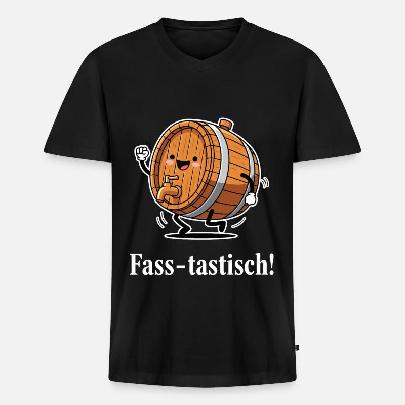 Fass-tastisch ! - Männer Premium Bio T-Shirt mit V-Ausschnitt - Schwarz