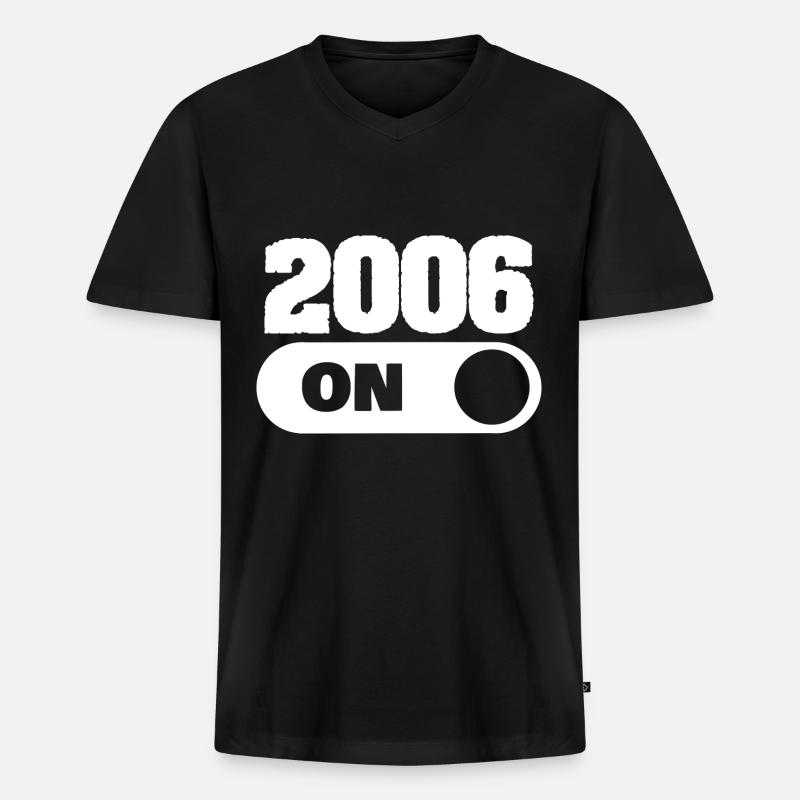 2006 - Männer Premium Bio T-Shirt mit V-Ausschnitt - Schwarz