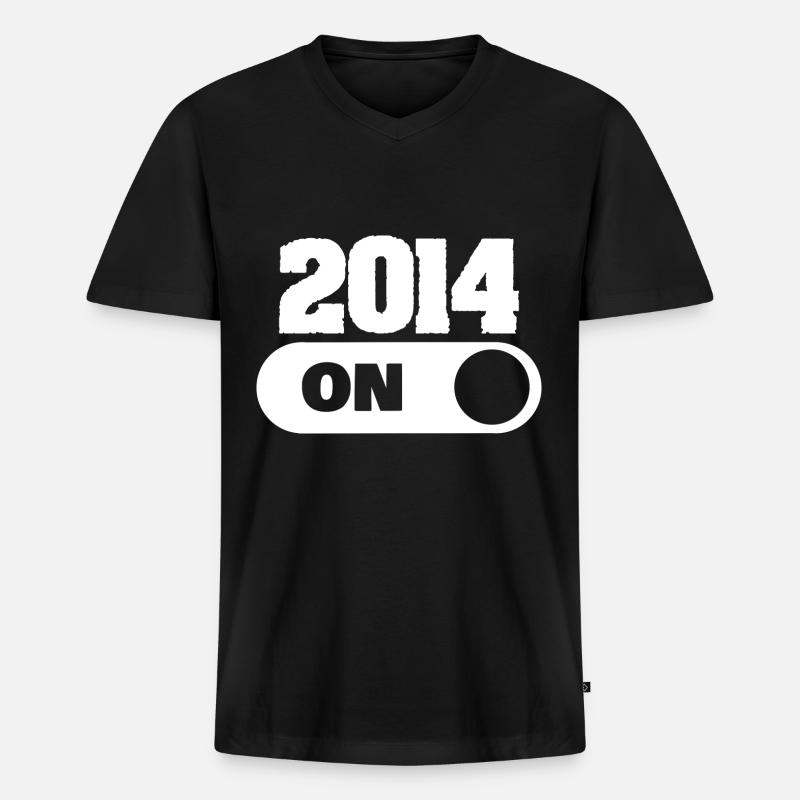 Witzig 2014 - Männer Premium Bio T-Shirt mit V-Ausschnitt - Schwarz