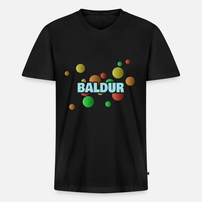 Bällebad Baldur - Männer Premium Bio T-Shirt mit V-Ausschnitt - Schwarz