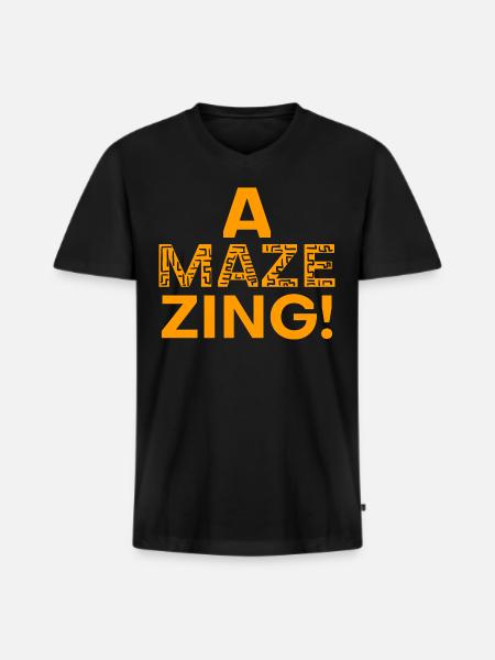 Amazing - Men's Premium Organic T-shirt with V-neck - black