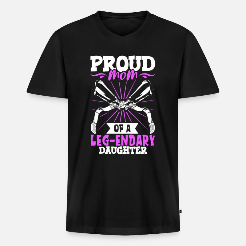 Stolze Mutter - Beinprothese - Männer Premium Bio T-Shirt mit V-Ausschnitt - Schwarz