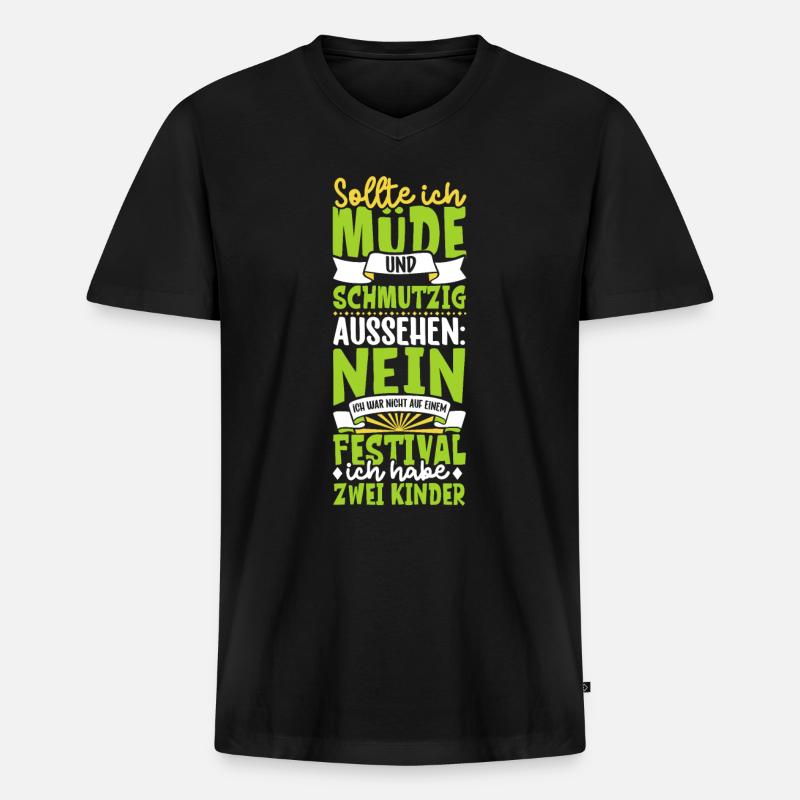 Müde und schmutzig - zwei Kinder - Männer Premium Bio T-Shirt mit V-Ausschnitt - Schwarz