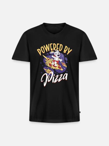 Powered by Pizza - Pizza Expert - Men's Premium Organic T-shirt with V-neck - black