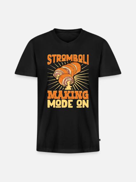Stromboli Making Mode On - Stromboli - Männer Premium Bio T-Shirt mit V-Ausschnitt - Schwarz